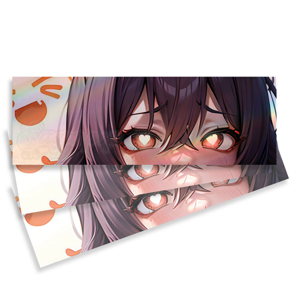 Sticker Peeker Anime Girl Stare - Fire Ghost